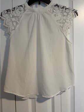 love J White Lace Cap-Sleeve Camisole